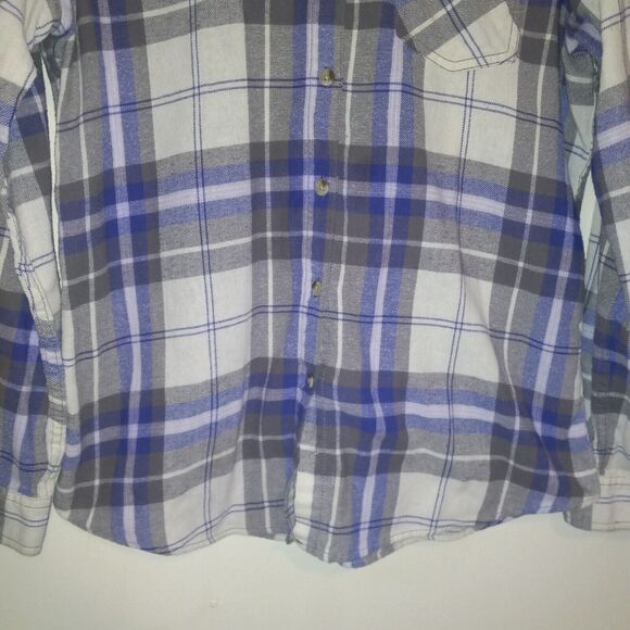 Northeast Outfitters Lavender Plaid Flannel Button Up Shirt-Medium-Pocket-Fall - Picture 3 of 8